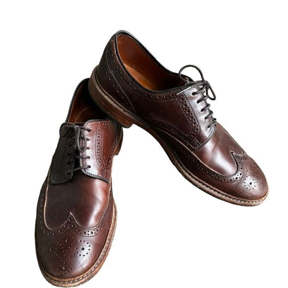 Allen Edmonds Mens Alumnus Wingtip Oxfords Leather Brown 9.5 - Picture 1 of 9